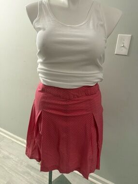 Old Navy Pink & White Stripes Just Below The Waist A-Line Skirt Size 14